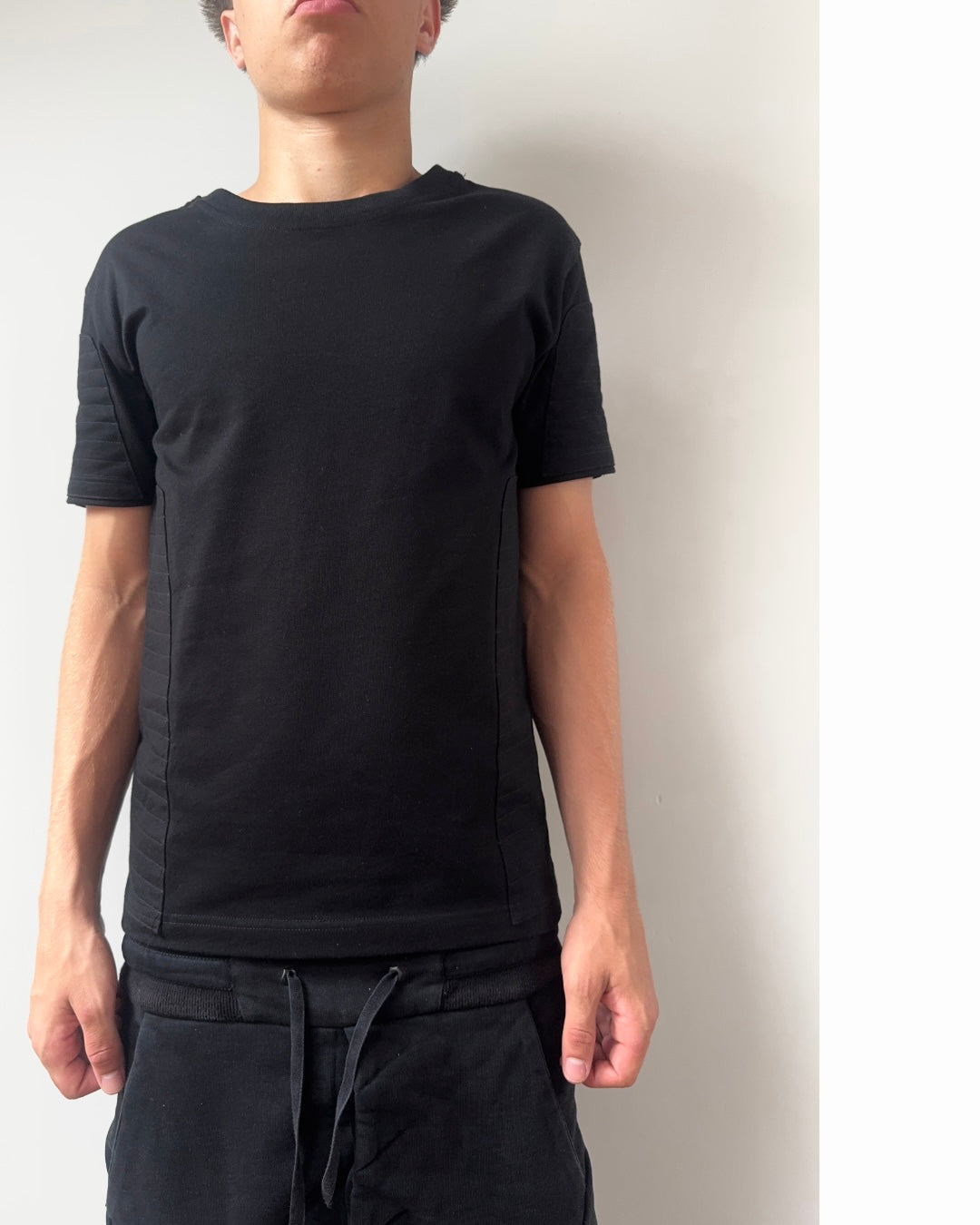 Biker slim fit T-shirt [BLACK]