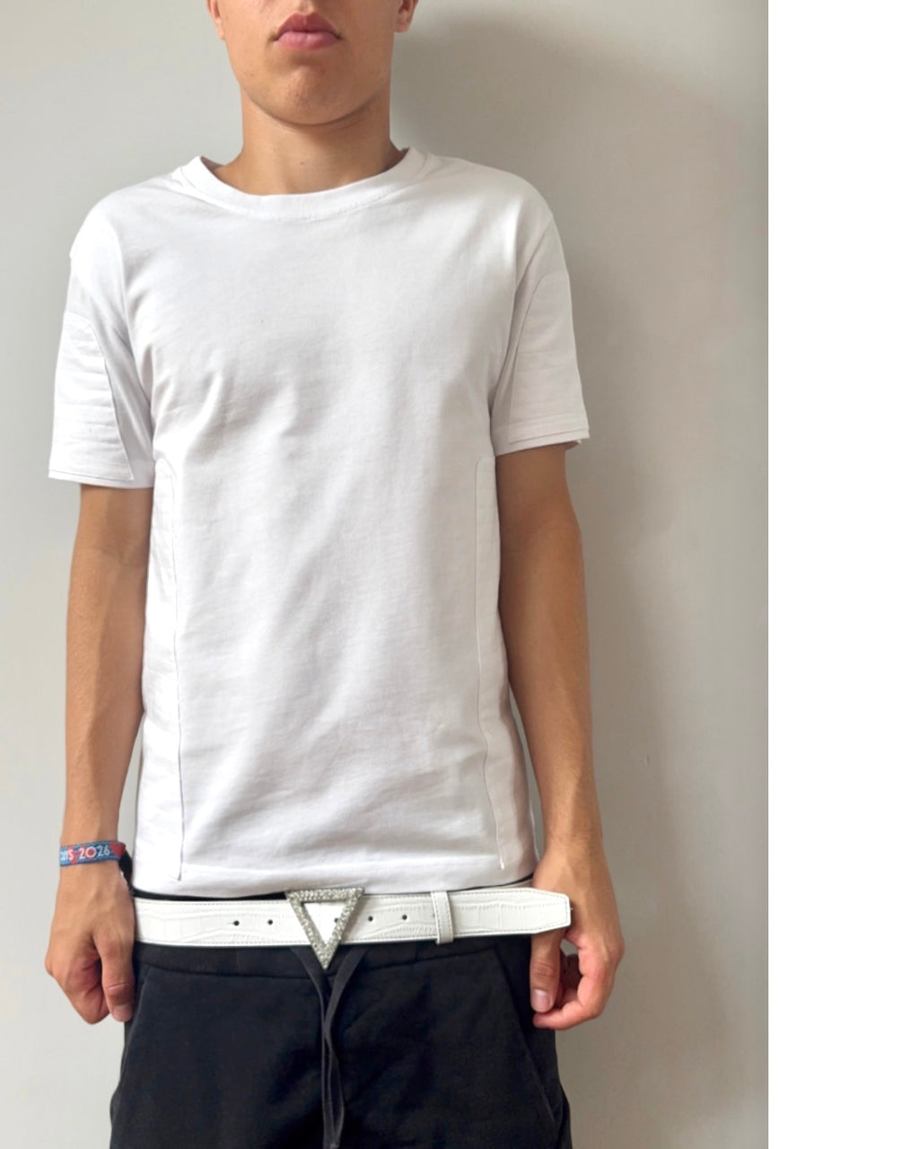 Biker slim fit T-shirt [WHITE]