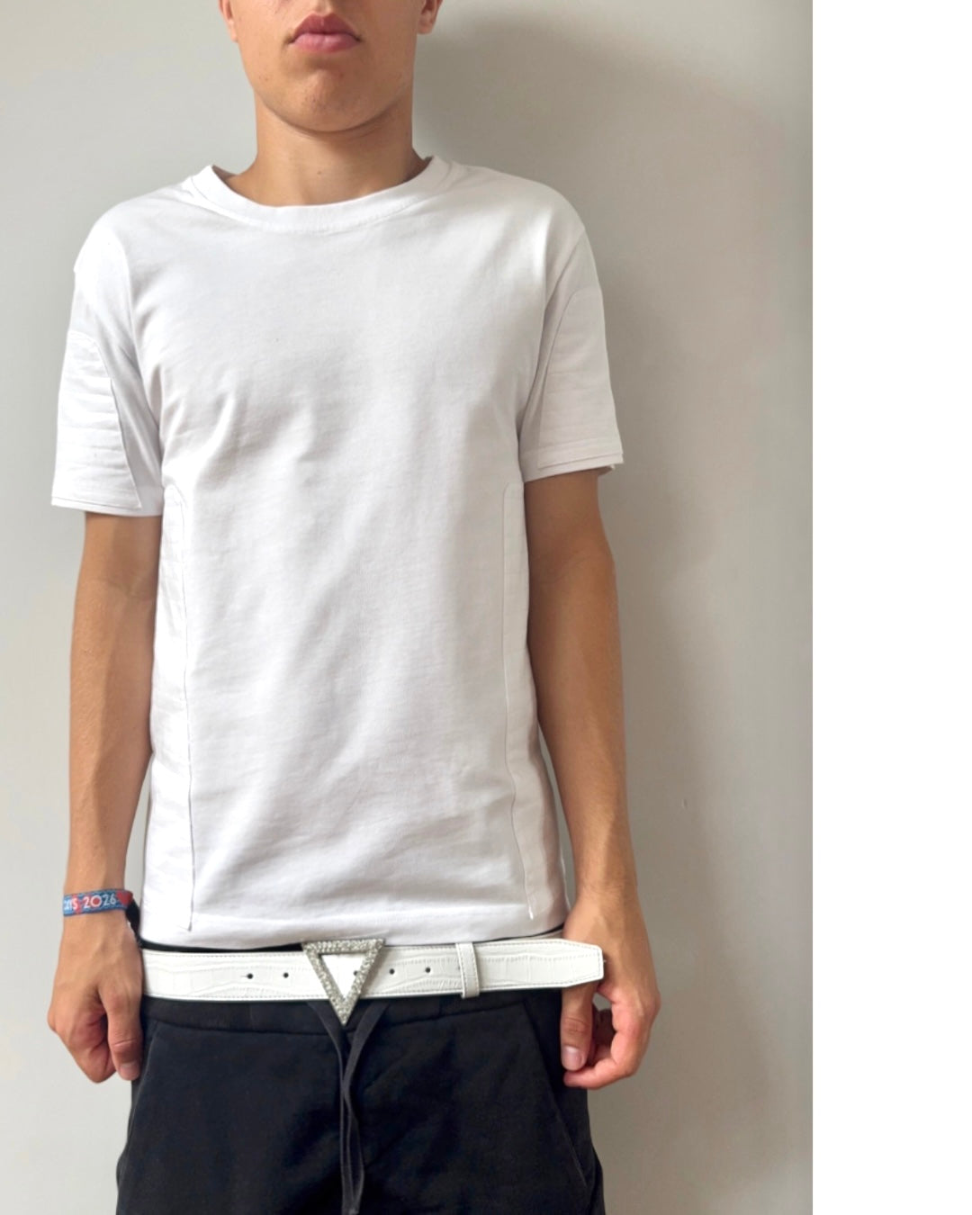 Biker slim fit T-shirt [WHITE]